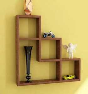 Modern Crossing Wall Shelf Wooden Floating Bookshelf Multi Tier Wall <b>Storage</b> Organizer Rack for <b>Books</b> Photos Plants - Product Image 3
