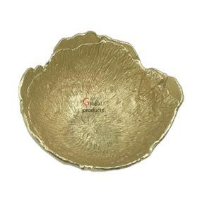 2025 nuevo cuenco de aluminio con forma de flor con acabado dorado hecho a mano para servir comida ensalada arroz - Product Image 1