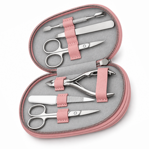 Kit de manucure en acier inoxydable, ensemble de coupe-ongles 6 pièces, étui de style classique portable pour adultes - Product Image 2
