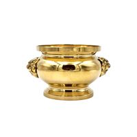 Porte-encens de luxe en laiton de 5 pouces, tête de lion, fait main, laiton véritable, Thaïlande, finition dorée durable, décoration pour temple et maison