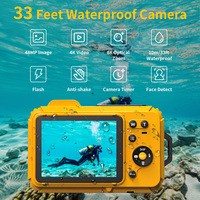 Kamera Digital 4K 56MP Tahan Air 33 Kaki dengan Zoom Optik 6X Anti-Goyang, Deteksi Wajah, Sensor CMOS untuk Menyelam