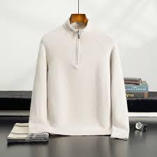 Oversized Half Zip French Terry <b>Sweatshirt</b> - Luxury Quality Men's Mock Neck Pullover <b>Plain</b> <b>Sweatshirt</b> - Product Image 2