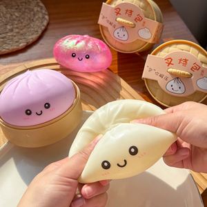 Promotional Toy <b>Squishy</b> Dumpling <b>Squishy</b> Bun Toys Steamed Smile Face Bao Dumplings Bun Stress Food Toys With Steamer Kit - Product Image 5