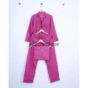 ชุดนอนผ้าฝ้ายแท้ 100% เนื้อเนียน ระบายอากาศดี กางเกงขายาว แขนยาว สำหรับฤดูใบไม้ร่วงและฤดูหนาว เนื้อผ้าหนา ใส่สบายๆ ที่บ้าน เอวยางยืด ขายส่ง - Product Image 5