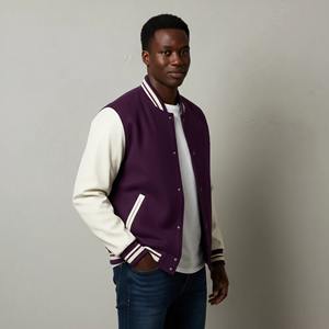 Blouson universitaire en toile 100 % laine pour homme, OEM/ODM, épais, respirant, chaud, avec logo imprimé DTF personnalisé, pour le basketball, l'hiver et le style urbain - Product Image 6