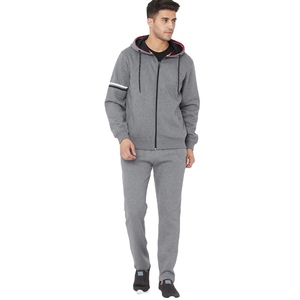Men's Winter Casual Full-Zip Breathable Streetwear Tracksuit 100% Cotton Custom Logo Patchwork Zip - Product Image 4