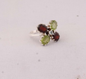 Natural Multi Stone <b>Ring</b> 925 Sterling Silver Vintage <b>Boho</b> Style Mixed Gemstone Statement <b>Ring</b> for Women Handcrafted - Product Image 2