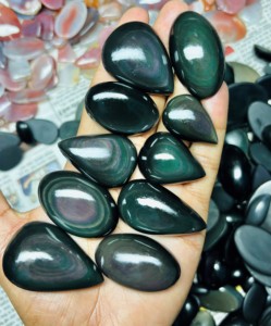 Cuarzo Ojo de Arcoíris Natural Cabujón, Formas Mixtas Ovaladas, Pera y Cojín, Pulido, Piedra Preciosa Suelta al por Mayor para Fabricación de Joyas - Product Image 3
