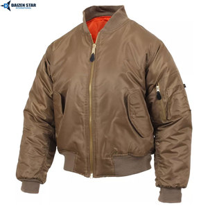 DAIZEN <b>STAR</b> INTERNATIONAL Men Bomber <b>Jacket</b> Solid Color Zipper Closure Windproof Stand Collar Front Casual Outerwear Winter Wear - Product Image 2
