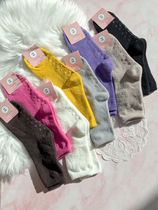 Calcetines de Dormir de Microfibra de Alta Elasticidad, Suaves, Cálidos para Invierno, Calcetines de Estar por Casa Transpirables, Color Caramelo Clásico, Calcetines Afelpados para Mujer - Product Image 5