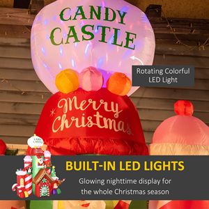Castello gonfiabile natalizio in PVC da 3 metri con luci LED rotanti colorate, decorazioni natalizie da esterno per giardino. - Product Image 4