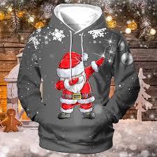 Sudadera con capucha para hombre con estampado de Papá Noel, estilo oversized, tejido grueso de poliéster para otoño, ODM, informal, ropa de calle de invierno, top de moda. - Product Image 2