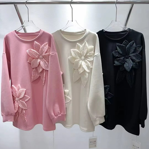 เสื้อฮู้ดคริสตัลมุกสำหรับผู้หญิงขายส่ง & เสื้อสเวตเชิ้ตตัวยาว ไซส์พลัส สไตล์แฟชั่น ขายส่งมีจำหน่าย - Product Image 4