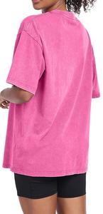 Camiseta de Mujer con Lavado Ácido al por Mayor, de Alta Calidad para Chicas, Impresión Personalizada, Ajuste Delgado, Lisa, Duradera, Transpirable para Entrenamiento - Product Image 4