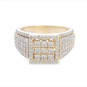 Anillo Plateado en Rodio con Incrustaciones de Diamantes Cuadrados Certificados por IGI, Diseño de Lujo para Hombre, Brillante y Elegante - Product Image 5