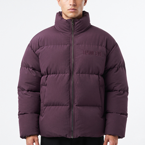 Men's Casual Winter <b>Padded</b> <b>Coat</b> Warm Thick Stand Collar Jacket Windproof Outdoor Outerwear Full Zipper Closure Regular Fit Solid - Product Image 5