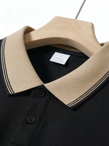 Black Cotton Polo Shirt Men Breathable Short Sleeve Work Fashion Custom Logo Printing Silk Screen Oem Service - Product Image 5
