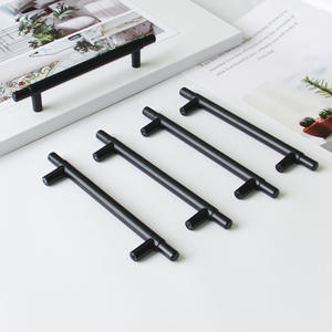 Durable Modern Minimalist Zinc Alloy T-Bar Cabinetry Handles for Kitchen Bathroom Dining Room Furniture Matte <b>Black</b> Finish - Product Image 3