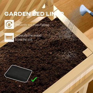Jardinière carrée en bois naturel avec treillis et trous de drainage pour plantes grimpantes et potager surélevé - Product Image 5