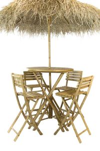 Sombrilla de bambú grande de alta calidad para exteriores, parasol con protección solar, estilo bohemio, para playa, con base de hoja de palma, de Vietnam. - Product Image 2