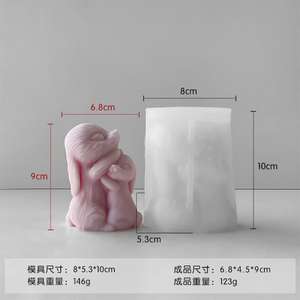 Moule en silicone pour bougie en résine de gypse, bougie aromatique lapin de Pâques - Product Image 6