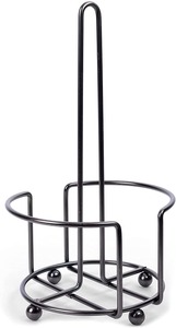 Black Metal <b>Paper</b> <b>Towel</b> <b>Holder</b> Freestanding Countertop Kitchen Tissue Roll Stand Spring Arm - Product Image 2
