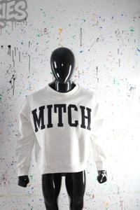 Sweat-shirt à col montant MITCH ASH GREY 100% NOIR avec broderie appliquée, col large, fils fins - Product Image 2