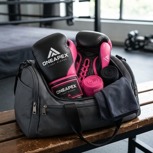 Gants de boxe roses et noirs, gants d'entraînement professionnels, gants de combat rembourrés, logo personnalisé OEM, vente en gros de gants de sport - Product Image 2