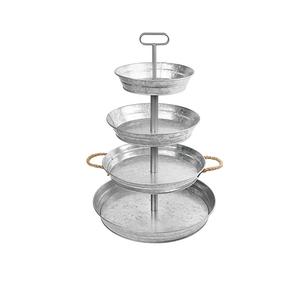 Bandeja de Servir de Metal Galvanizado de 3 Niveles Estilo Rústico Vintage con Asa para Cupcakes y Postres a Precio Accesible - Product Image 6