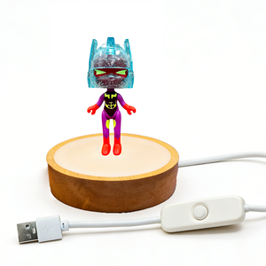 Lámpara Nocturna LED HelmeTeam Glitters Neptune con Base Luminosa, Cable USB, Control de un Botón, Tamaño Pequeño, Luz Blanca Cálida Suave de 2700K para Dormitorio - Product Image 1