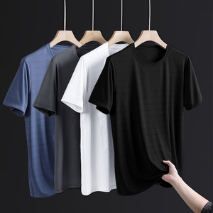 T-shirt décontracté d'été pour hommes, coupe ample, multicolore, impression numérique, 100 % coton, manches courtes, respirant, vente en gros - Product Image 3