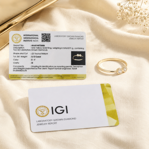 แหวนทองคำแท้ 9K รับรองโดย IGI ประดับเพชรทรงกลมเจียระไนแบบบริลเลียนท์ เพชรเพาะเลี้ยงในห้องปฏิบัติการ ดีไซน์ทันสมัย เหมาะสำหรับงานแต่งงาน เครื่องประดับทองคำคุณภาพสูงสำหรับผู้หญิง ใช้ได้ทุกวัน - Product Image 5