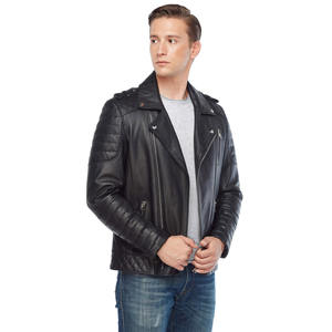 Men's <b>sheepskin</b> leather <b>jacket</b> Stand collar winter <b>jacket</b> High street leather coat Solid color men's <b>jacket</b> - Product Image 4