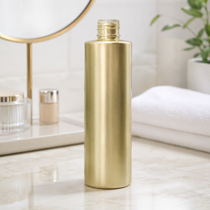 Botella Cosmética Transparente de PET Directo de Fábrica con Recubrimiento de Perlas Doradas Champán y Tapa Personalizada para Tónico, Bruma Corporal y Champú - Product Image 4