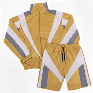 Conjunto de Chaqueta Corta y Pantalón Corto con Capucha, Ligero, Unisex, Estilo Vintage, Color Sólido, para Primavera - Product Image 4