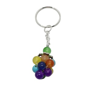 High Quality Crystal Keychain Stone Multi stone grapes <b>key</b> Chine natural Stone bead Healing <b>Key</b> <b>Holder</b> Gift for Women <b>Key</b> Chains - Product Image 1