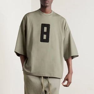 เสื้อยืดสตรีทแวร์ผู้ชายคุณภาพสูง ผ้าฝ้าย 100% เนื้อหนา ทรงโอเวอร์ไซส์ สกรีนลายตามสั่ง ราคาขายส่ง - Product Image 2