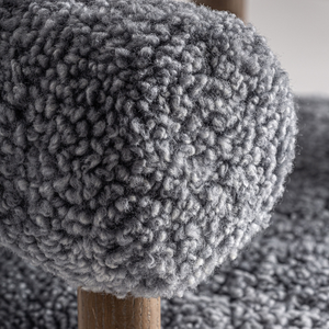Sillón Contemporáneo Tipo Barril, Tapizado en Bouclé Premium, Respaldo Redondeado, Ergonómico y Confortable, Mueble de Interior - Product Image 5