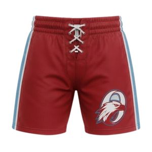 Men <b>Red</b> Sublimated Ice Hockey Jersey Shorts Set Polyester V Neck Printed Sports Uniform Match Training Team Wear Apparel - Product Image 6