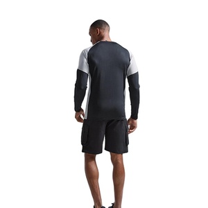 Camisetas de Gimnasio para Hombre, Diseño Nuevo, Ajustadas, Manga Larga, Diseño de Paneles, Cuello Redondo, Elásticas, Diseño de Venta Caliente - Product Image 3