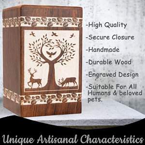 Wooden Keepsake Urn for Memorial Ash Storage Artisan Handmade Wooden Ash Urn by AYAANS - Product Image 4