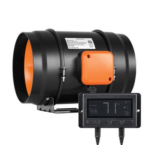Ventilatore Inline da 8 Pollici con Motore EC Silenzioso, 807 CFM e Controllo Temperatura/Umidità per Ventilazione ed Estrazione - Product Image 1