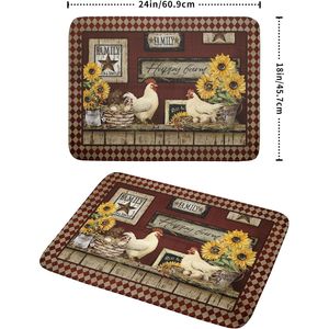 Tapete Escurridor de Platos Rooster de 18x24 Pulgadas, de Microfibra Absorbente de Secado Rápido, Accesorio para Encimera de Cocina, Estilo Rústico con Diseño de Gallina - Product Image 3