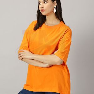 T-shirt court personnalisé OEM pour femme en jersey de soie/coton, respirant, séchage rapide, haute qualité, décontracté pour l'été, vente en gros - Product Image 4