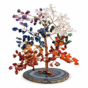Escultura de Árbol de Ágata Pulida Hecha a Mano con Base de Piedra Natural para Decoración del Hogar, Arte y Artesanía Feng Shui - Product Image 2