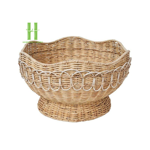 Best Selling Customizable Eco-Friendly Square Boho Rattan <b>Tray</b> <b>Basket</b> Bowl Storage Serving Food Container Made in Vietnam HNH - Product Image 5