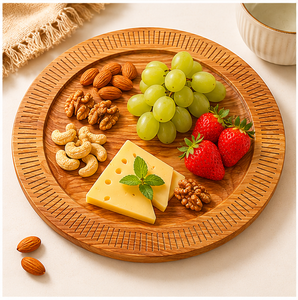 Handcrafted Rim Carved Wooden Charger <b>Plate</b> Eco-Friendly Natural Wood Serving Tray for Luxury Wedding Table <b>Decoration</b> - Product Image 4