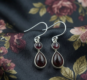 <b>Top</b> Quality Garnet Dangle Earrings 925 Sterling Silver Earrings <b>Rose</b> Gold Yellow Gold Plated Handmade Gemstone Jewelry for her - Product Image 1