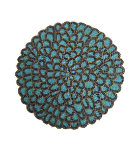 Embroidery Seed <b>Beaded</b> <b>Placemat</b> Customized Glass Beads <b>Placemat</b> 12x12 Inches Luxury Eco-Friendly <b>Beaded</b> <b>Placemats</b> - Product Image 3