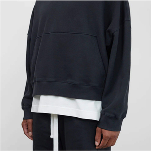 Sweat-shirt à capuche unisexe en molleton de haute qualité, 350 grammes, polyester/coton, lavé, personnalisé, lourd, avec poche, séchage rapide - Product Image 2